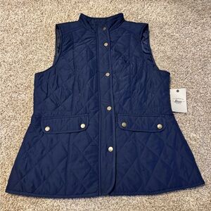 G.H. Bass & Co. Navy Quilted Navy Blue Vest Size Large